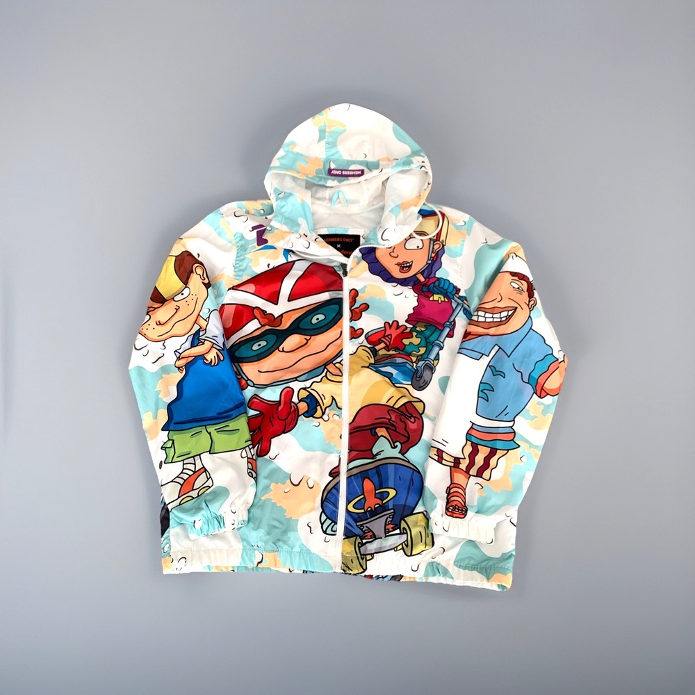 Members Only Jacket Mens X-Large White Windbreaker Rocket Power Nickelodeon 2022